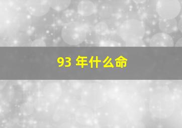 93 年什么命